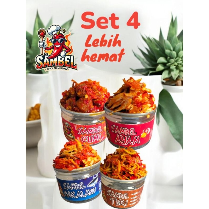 

Mr.Sambel- SEMUA VARIAN RASA ( BEST SELLER !!) 4 LEBIH HEMAT