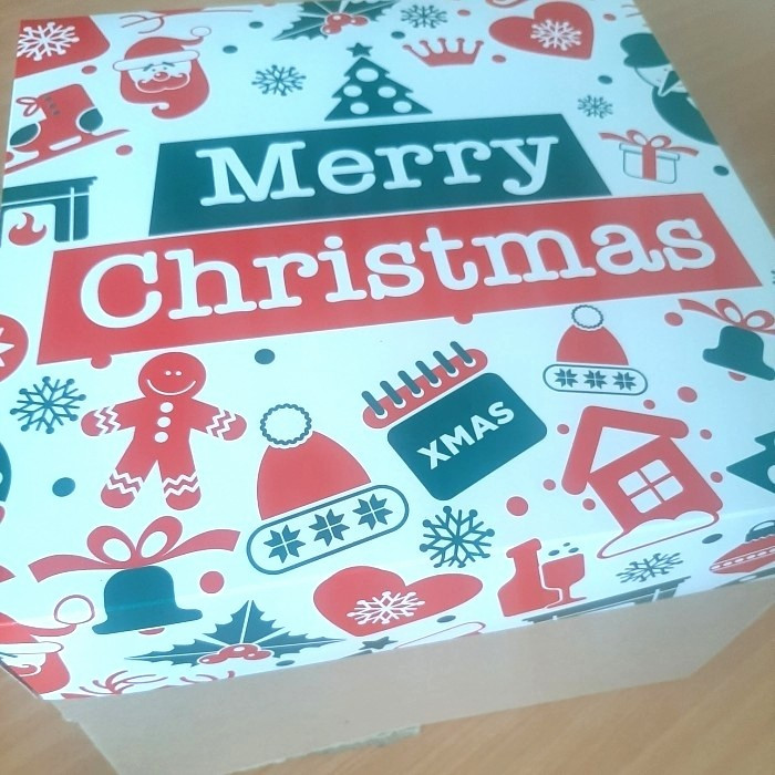 

10 pcs dus kue edisi snowman kotak hampers snack kue box packaging natal ukuran 22 x 22 x 7 cm