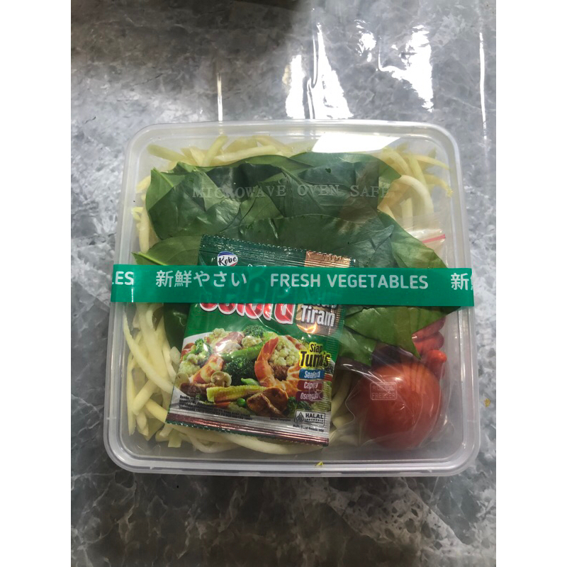 

Tumis pepaya muda daun melinjo