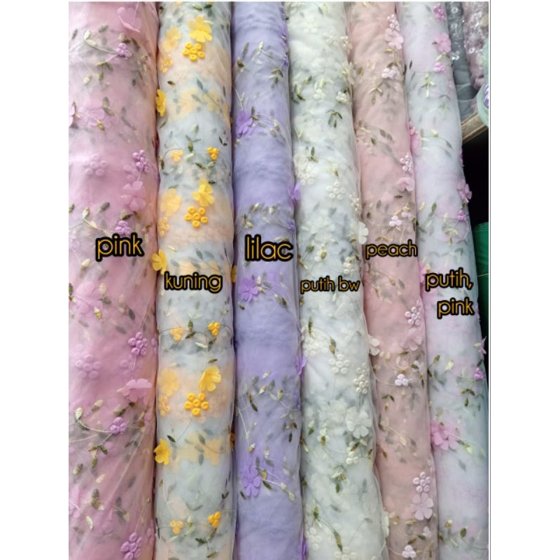 BAHAN/KAIN TILLE BORDIR 3D/KAIN TILLE MOTIF TERBARU