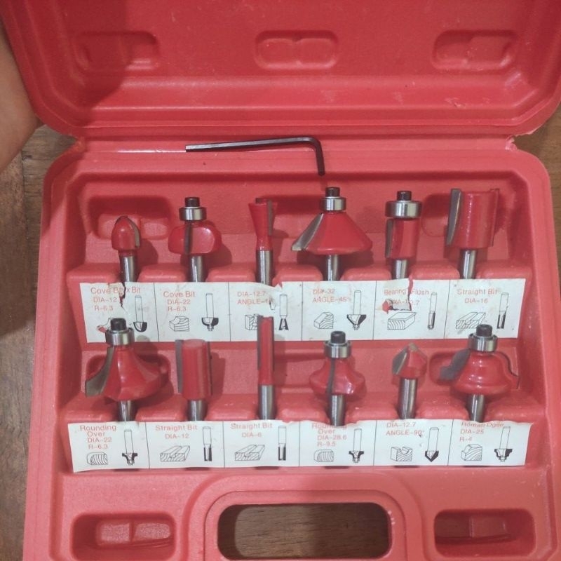 Mata Router Profil Trimmer Bit set 12 pcs/ mata profil set ( MATA ROUTER PROFIL )
