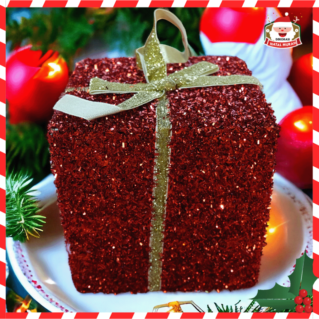 

BOX Christmas GIFT BOX Kotak Kado Nuansa Natal Hiasan Natal kotak kado Christmas decoration 15x15