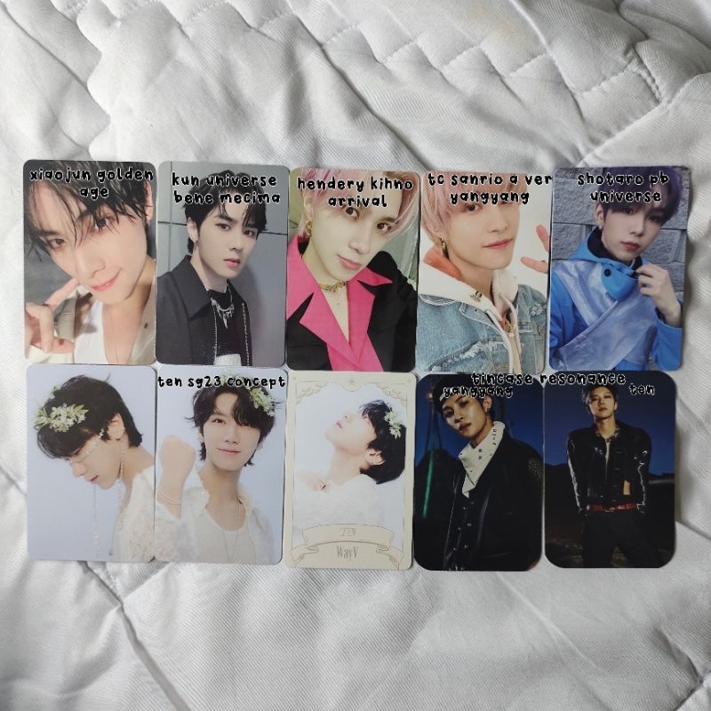 [ready stock] photocard official wayv xiaojun golden age kun universe bene mecima hendery kihno arri