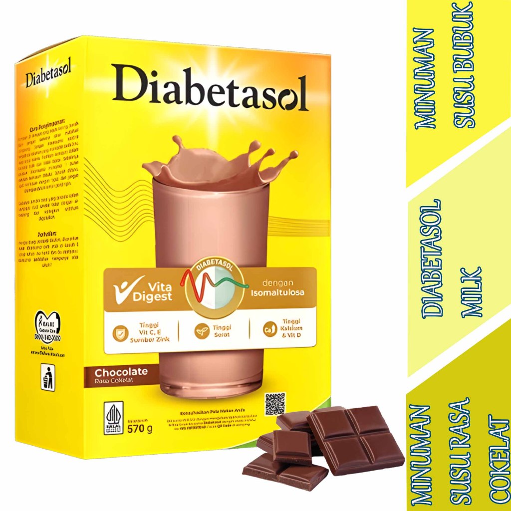 

Minuman Susu Rasa Cokelat - Diabetasol - Minuman Susu Bubuk Dewasa - 570gr