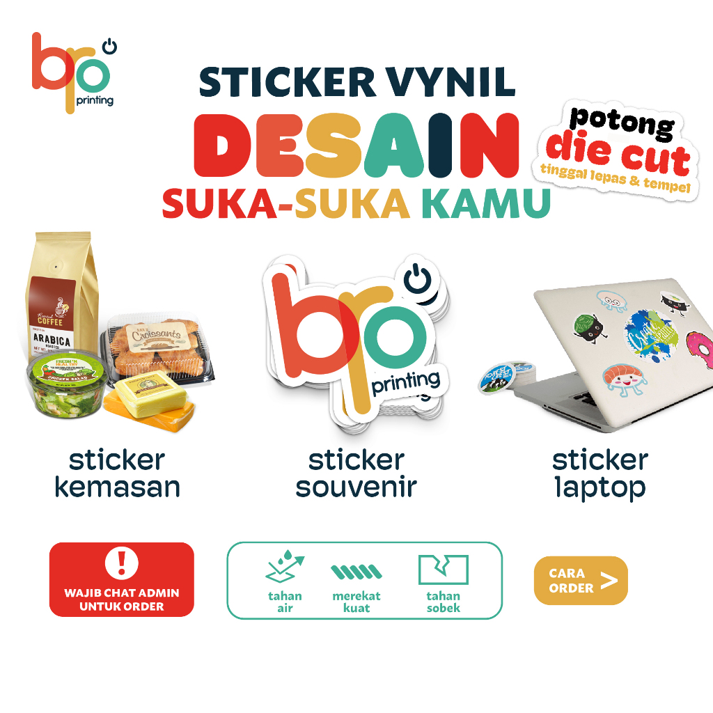 

Cetak Stiker Vinyl A3+ Cutting Putus Die Cut / Cetak Sticker Souvenir / Stiker Kemasan