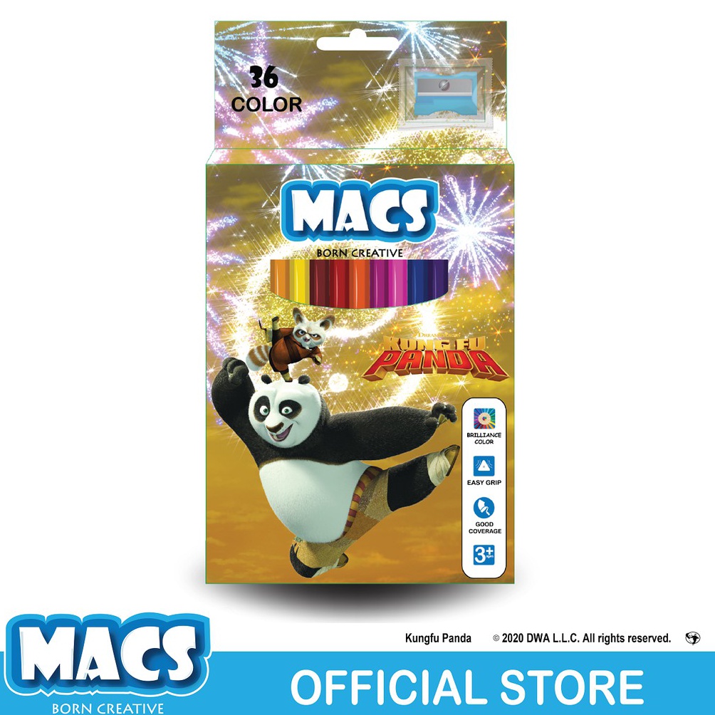 

KODE S17W Macs Pensil warna Kung Fu Panda Coloring Pencil 36 warna