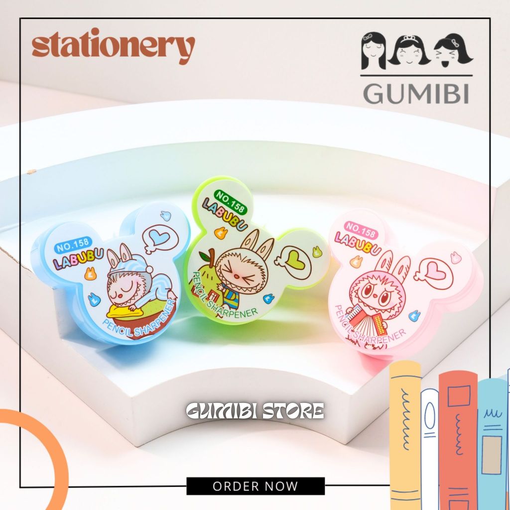 

RAUTAN LABUBU KUPING SERUTAN PENSIL OROTAN DUA LUBANG MOTIF LABUBU KUPING LUCU GUMIBI STORE BISA COD