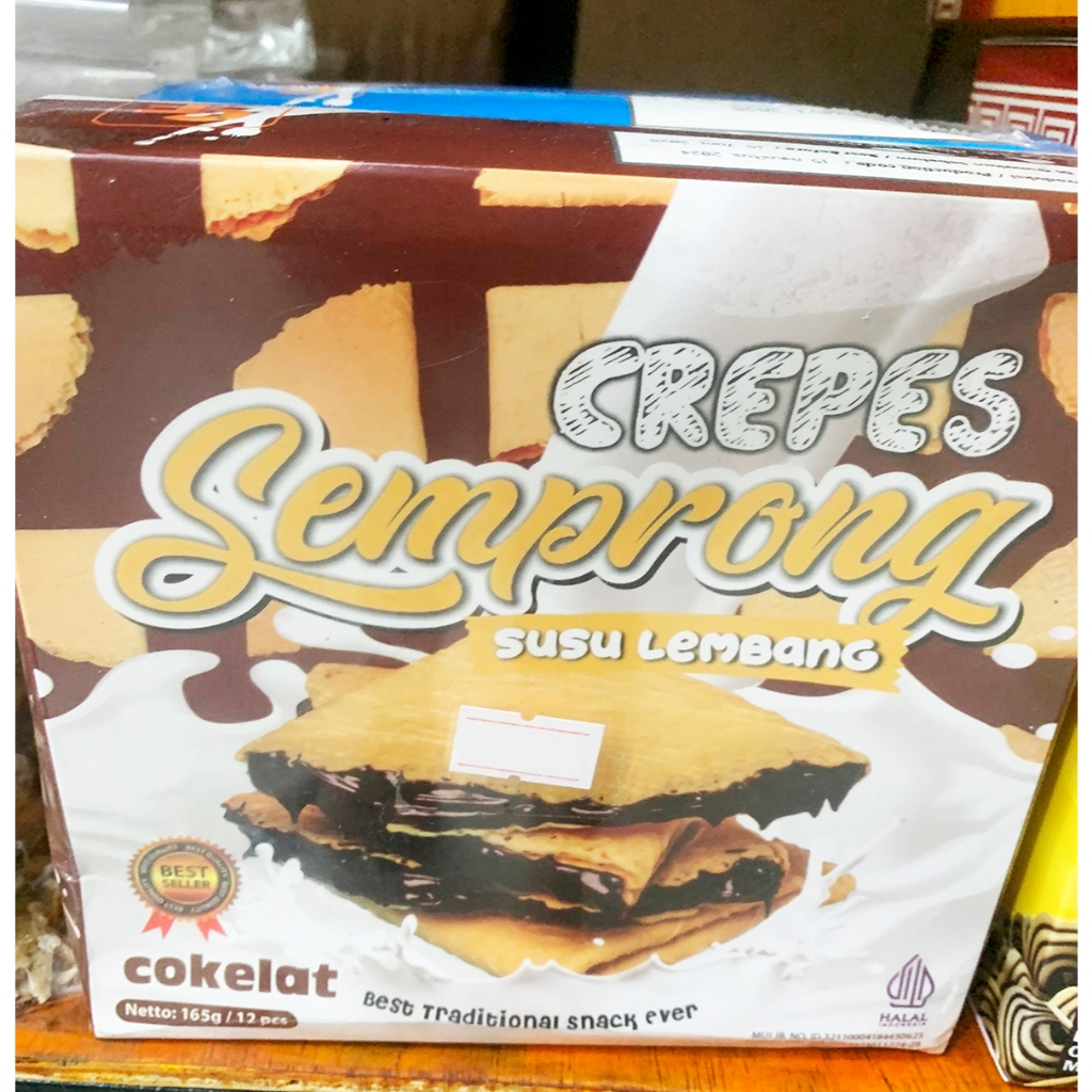 

Crepes Semprong Susu Lembang Isi 12 165 gram cokelat original milk