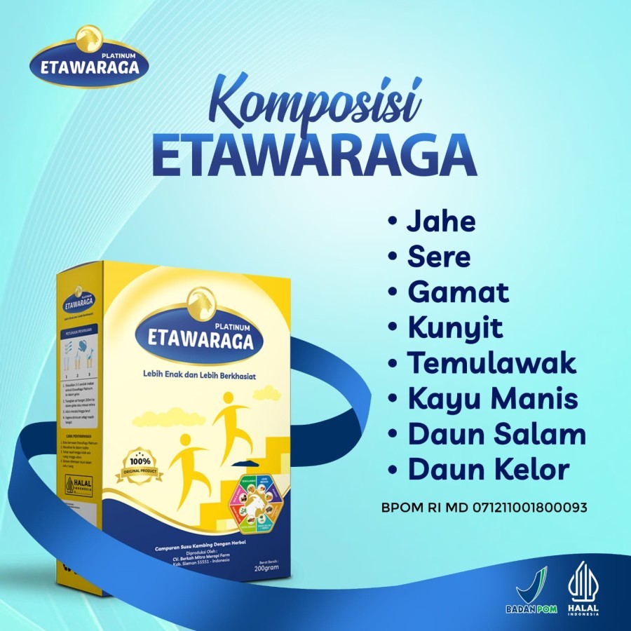 

ETAWARAGA Susu Kambing Etawa Platinum 200gr Herbal asam urat, nyeri sendi osteoporosis