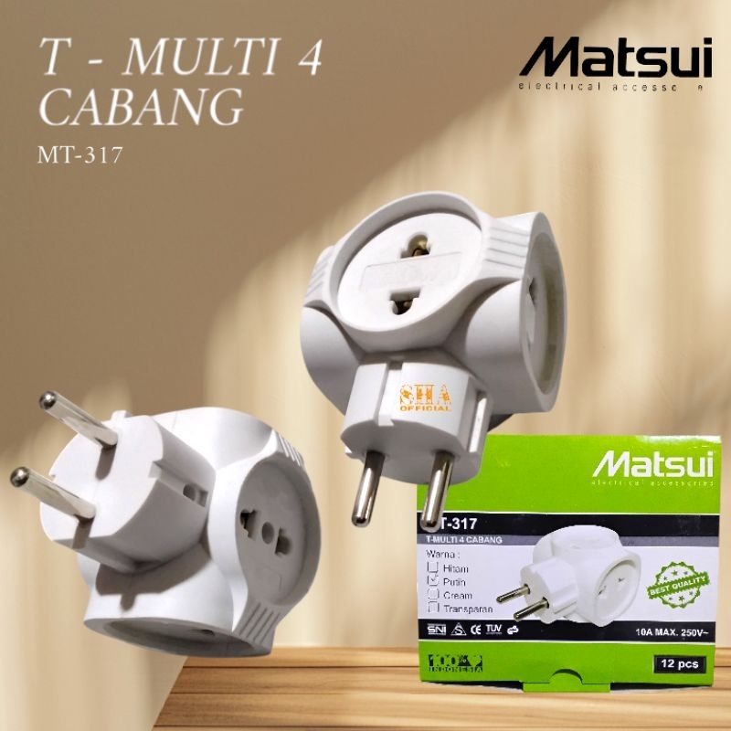 Steker T Multi Cabang 4 Datar MATSUI/MEIKO 902 Colokan T Multi