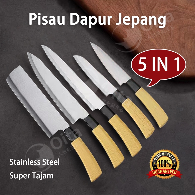 5 PCS Pisau Set Kualitas Tinggi Stainless Steel Multifungsi Pisau Dapur Pisau Jepang Super Tajam