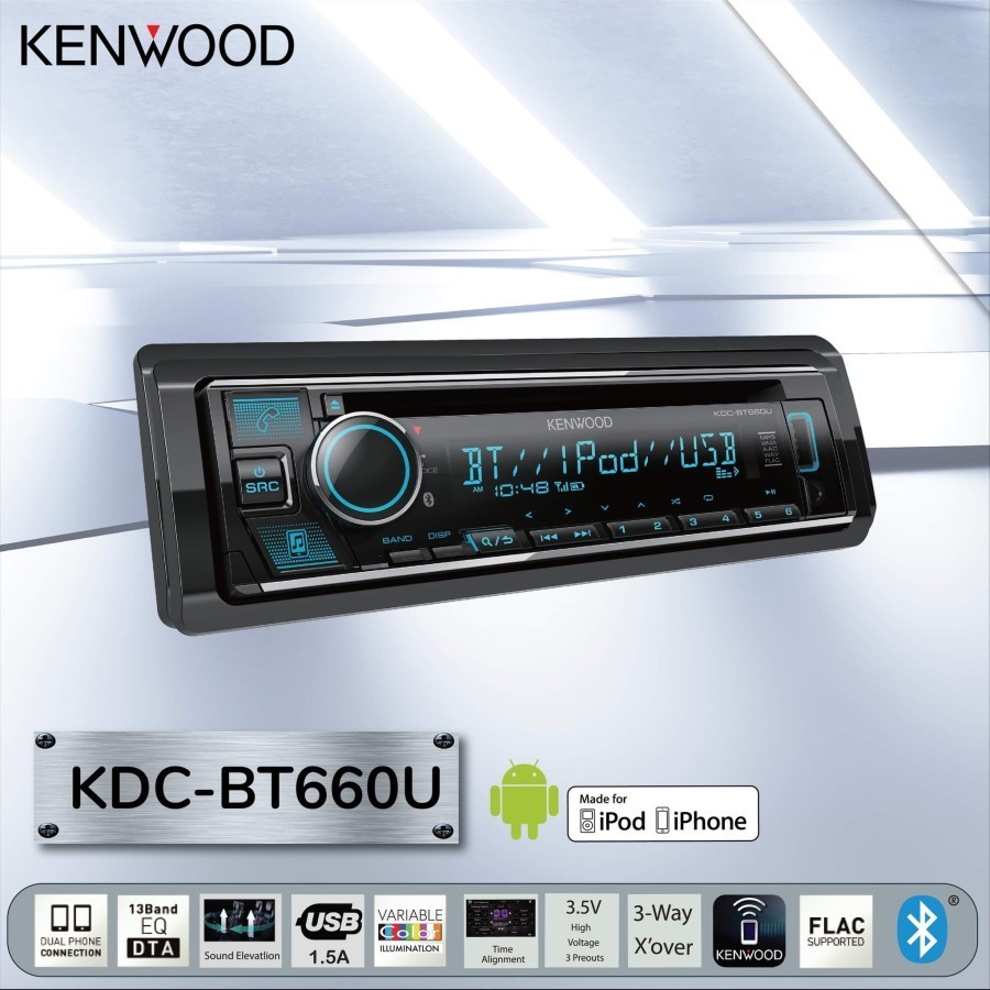 Kenwood KDC-BT660U Head Unit Single Din CD with Bluetooth