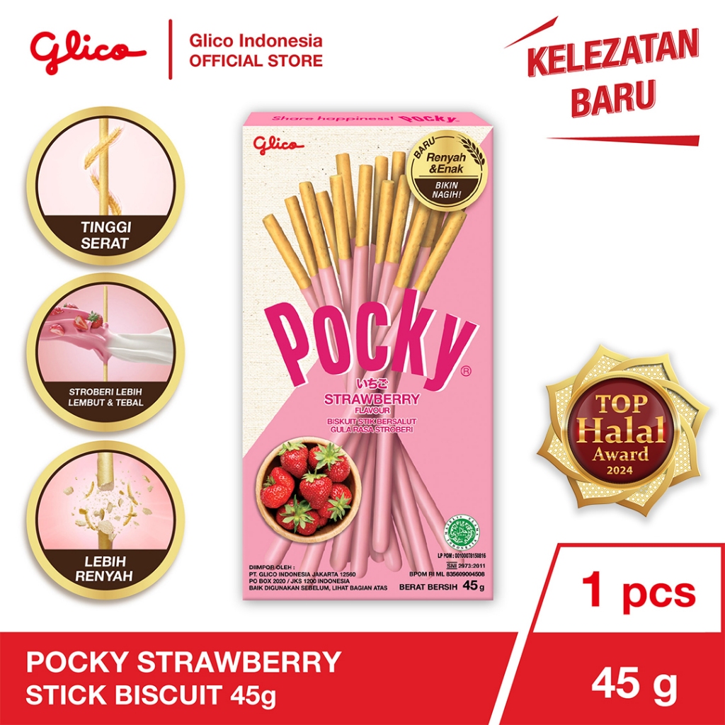 

Glico Pocky Strawberry Stick Biscuit 45g