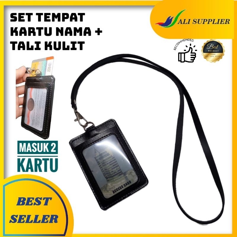 

TEMPAT KARTU NAMA KULIT + TALI KULIT / ID CARD CASE HOLDER + TALI / NAME TAG KULIT / TALI TANDA PENGENAL KULIT / TEMPAT KARTU KULIT / 1 SET TALI PENGENAL / CARD CASE + TALI KULIT / TEMPAT KARTU 2 SISI BONUS TALI / LANYARD KULIT / TALI TAG NAMA