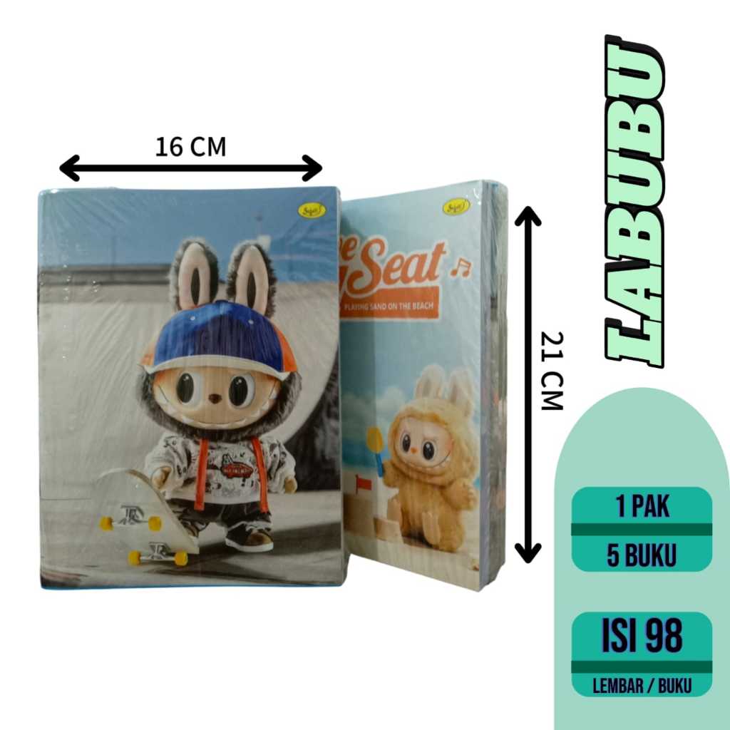 

{1 Pcs } Buku Tulis 98 Lembar LABUBU Buku Tulis Kwarto SEJATI -1 Pcs