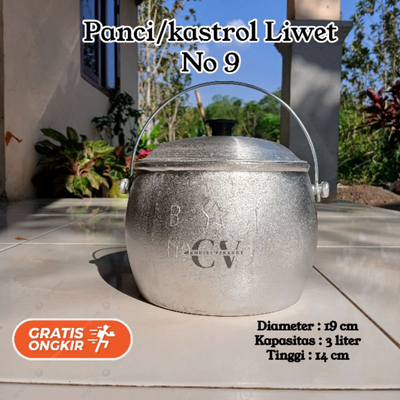 Panci/Kastrol Liwet No 9 Jumbo Kastrol Liwet Tradisional Bahan Alumunium Tebal