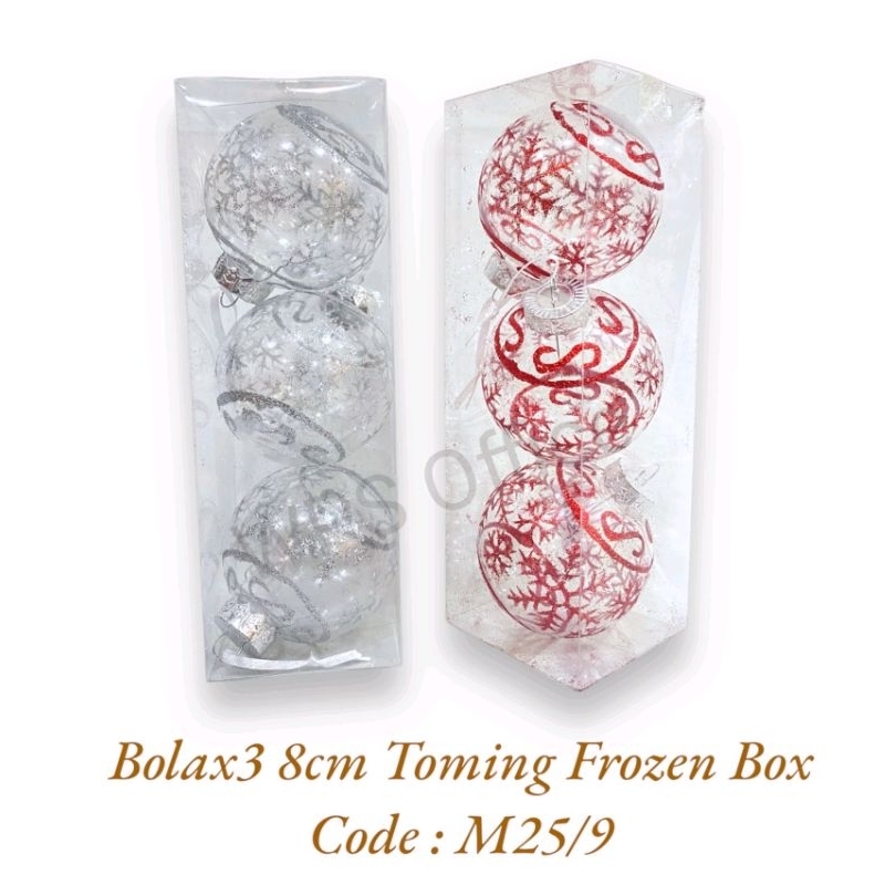 Hiasan Natal Bola 8cm isi 3 Frozen M25/9 - Hiasan Natal - Hiasan Bola Natal - Hiasan Natal Bola - Bo