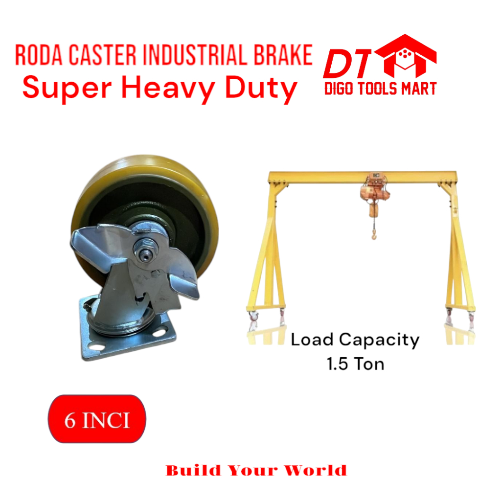 Roda Caster Industrial Super Heavy Duty Ton 6 Inci Made In Japan
