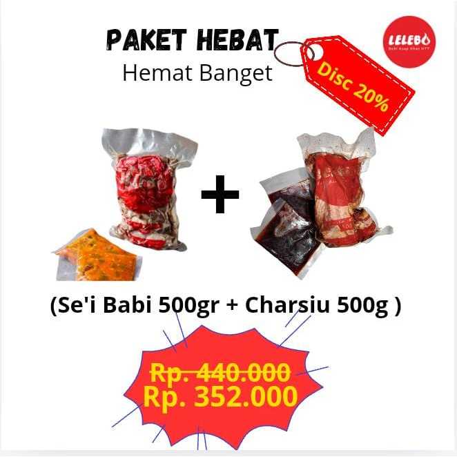 

Lelebo | Paket Hebat Sei Babi 500g + Charsiu Bakar Madu 500gr