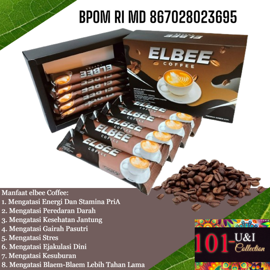 

DISTRIBUTOR NEW ELBEE COFFEE KOPI KESEHATAN 1 BOX ISI 10 SACHET ORIGINAL