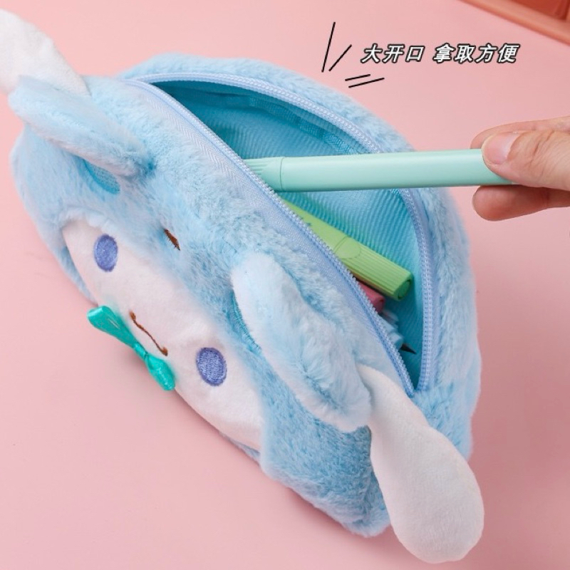 

HJK Tempat Pensil Bulu Sanrio Hoodie Pouch Resleting Bulu Kuromi Melody Cinnamoroll Pochacco