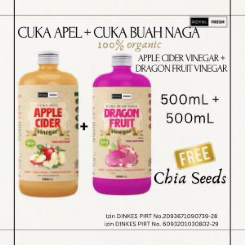 

Royal Fresh | Bundling Cuka Apel + Cuka Buah Naga With Mother Original Royal Fresh