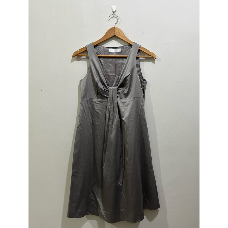 NEGO dress abu-abu satin gray grey