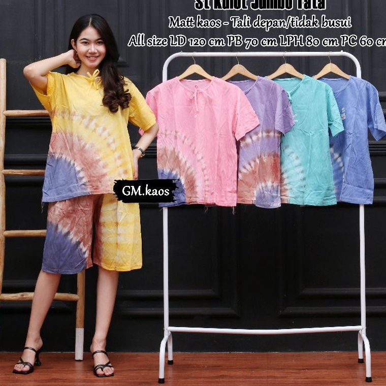 KODE T84K Setelan kaos jumbo motif tyi dye