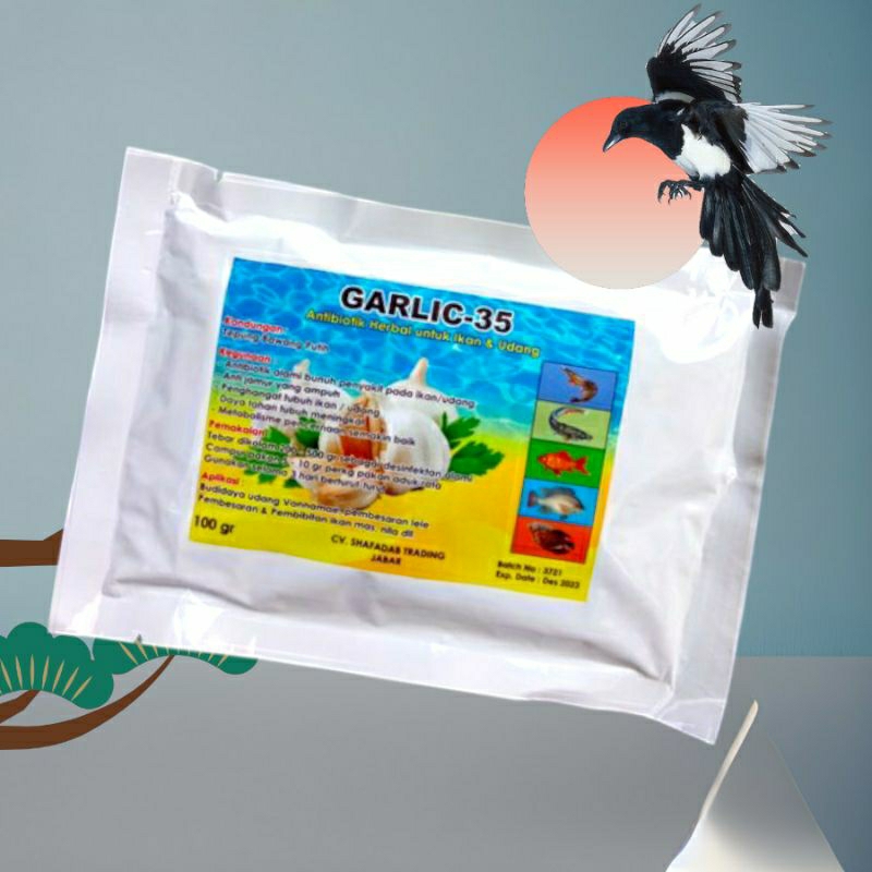 Herbal serbuk bawang putih untuk Budidaya Ikan Lele, Nila, Mas, Patin GARLIC 35 100 gram