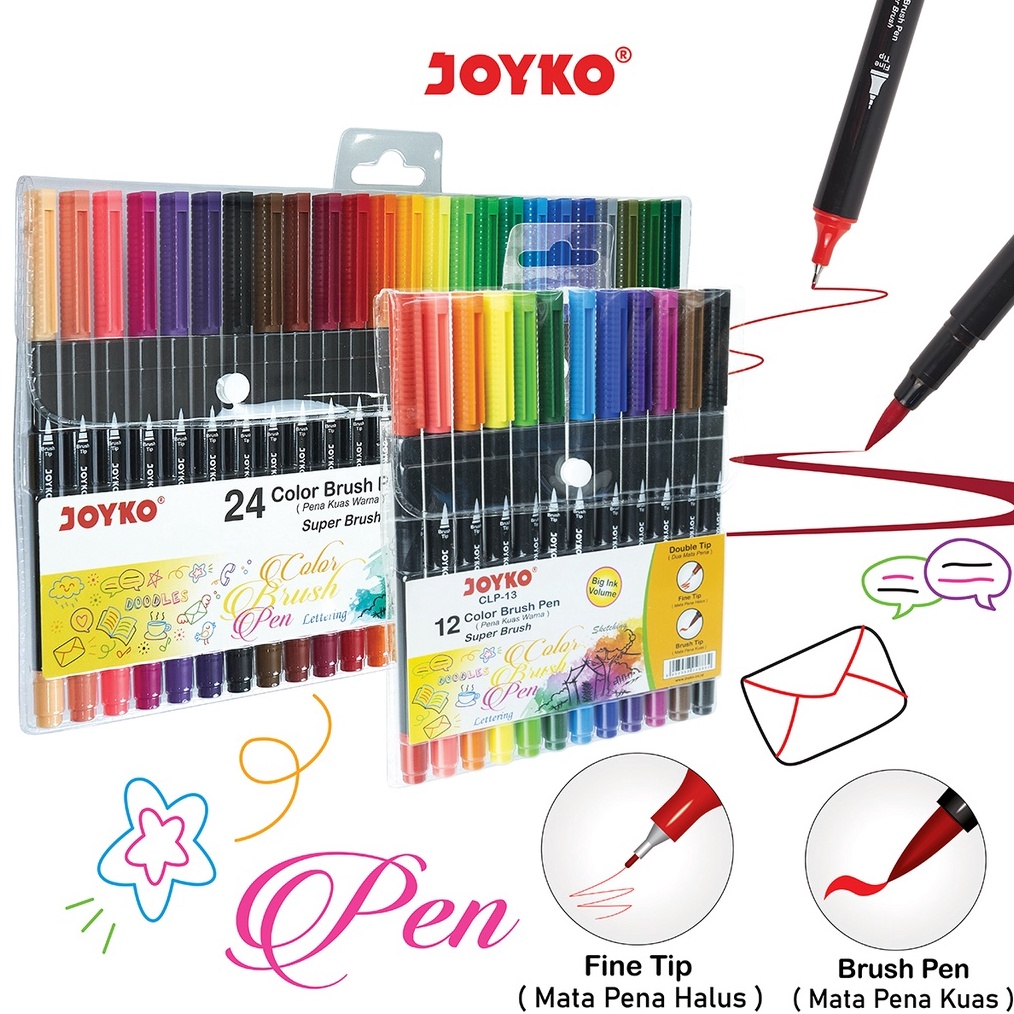 

KODE S85K Color Brush Pen Pena Kuas Warna Joyko CLP13