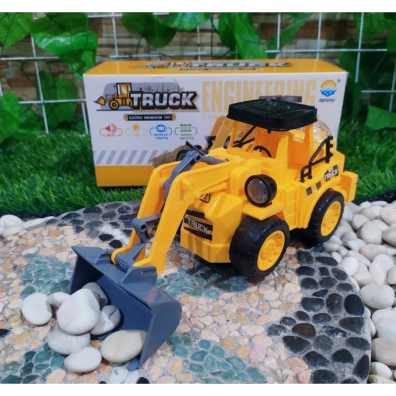 mainan truk buldozer bump and go anak edukatif - mainan buldozer nyala bunyi