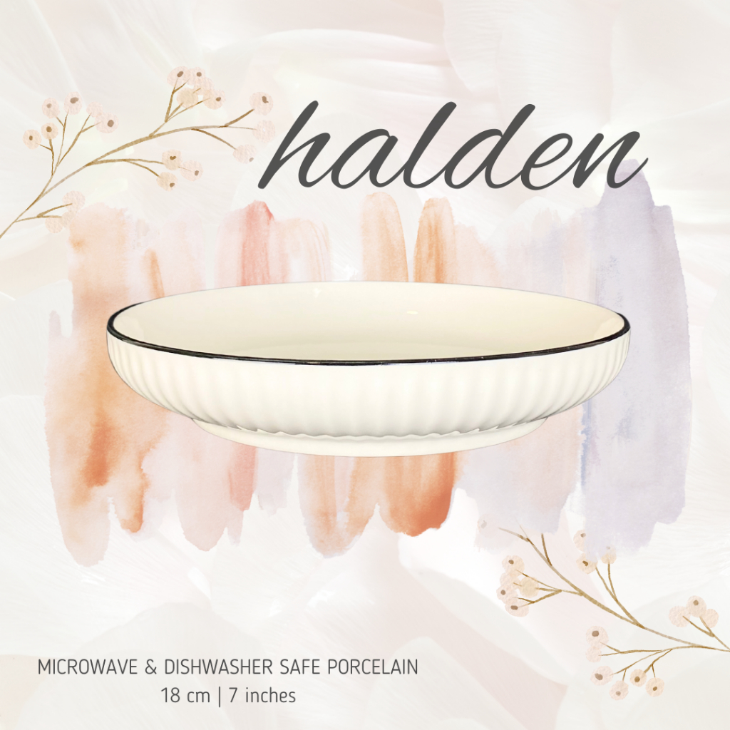 HALDEN Dessert Plate | Piring Kue Keramik | Piring Kecil Porcelain | Piring Roti Porselen