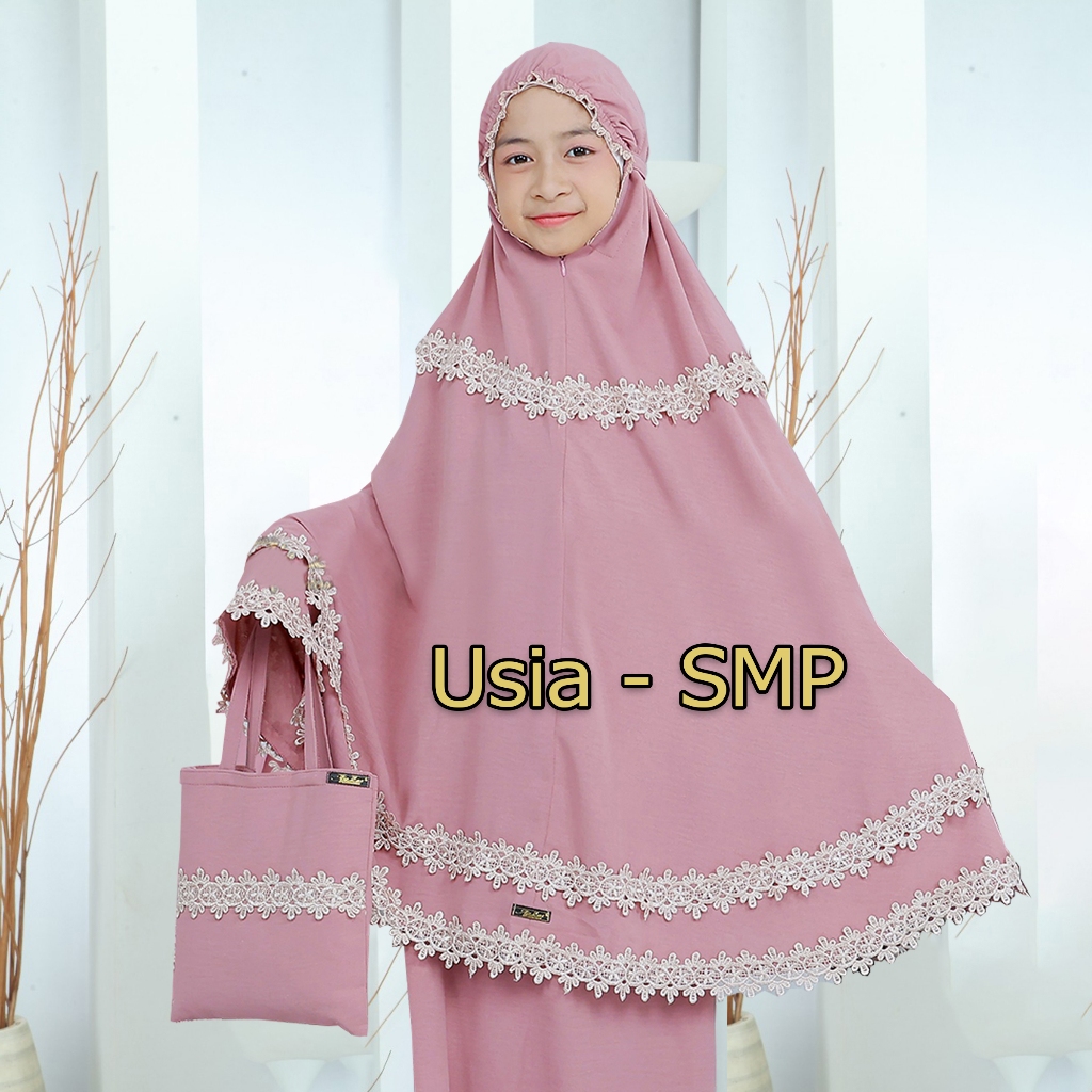 BISA COD BARU Mukena Anak Kode-117 Usia SMP Bahan Kringkel Airflow Premium By Ory AjeZas Colletion