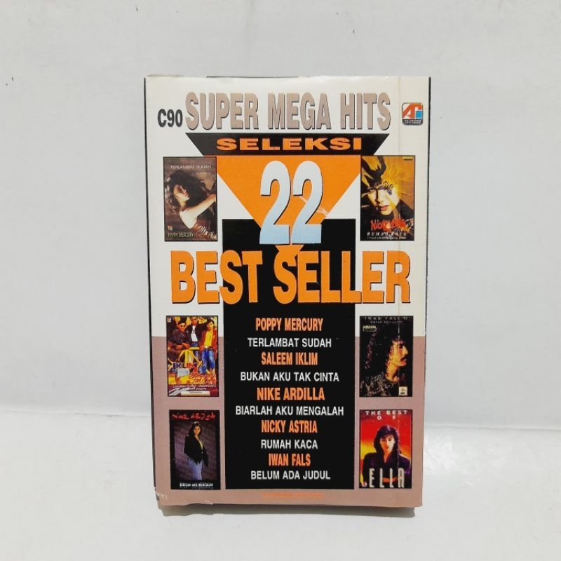 Kaset 22 Super Mega Hits Seleksi Best Seller '93 - Saleem Iklim Poppy Mercury Iwan Fals VA