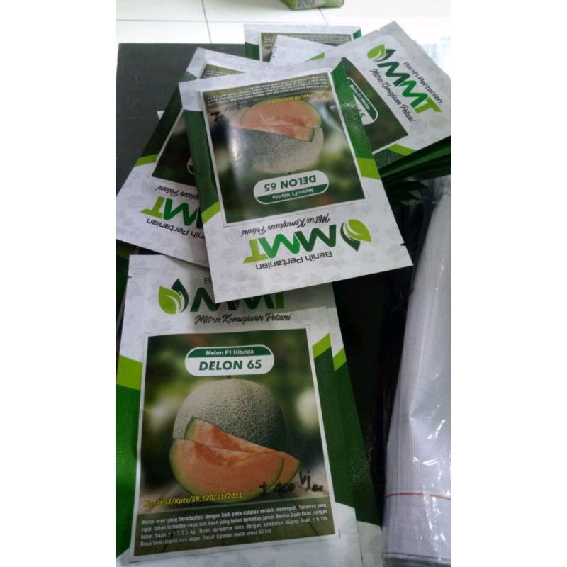 Benih Bibit Melon Delon 65 F1, Tipe jumbo Tahan Virus (Tahan Cuaca Ekstrim hujan Kemarau Panen Melim
