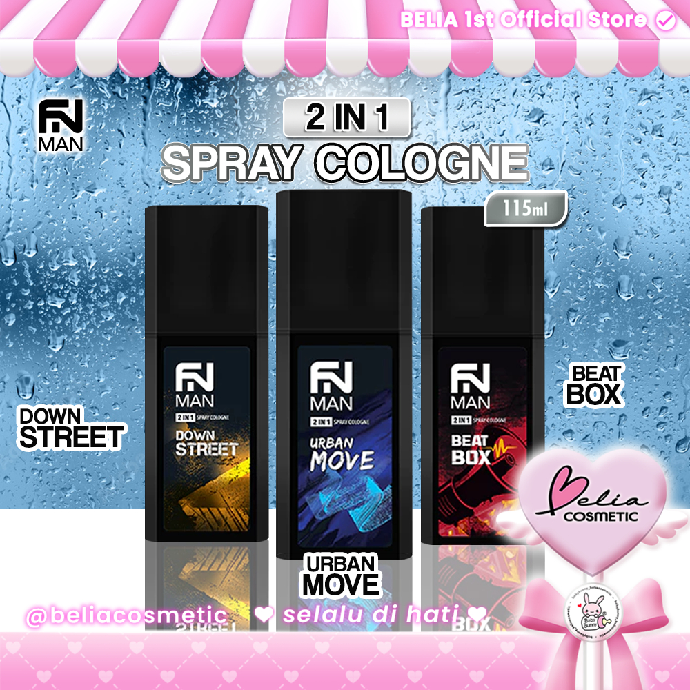 ❤ BELIA ❤ FN Man 2 in 1 Spray Cologne 115 ml | Down Street | Urban Move | Beat Box