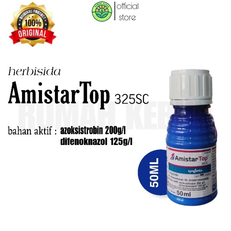 Obat pertanian fungisida AmistarTop 325 SC 50ml untuk jamur pada padi, jagung dll.