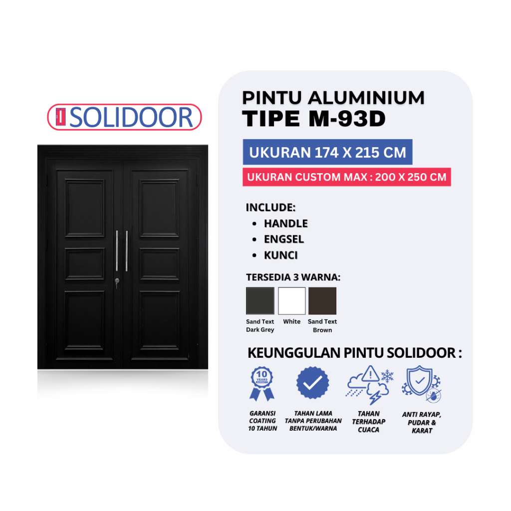 Pintu Double Aluminium Solidoor M-93D/Pintu Tarung