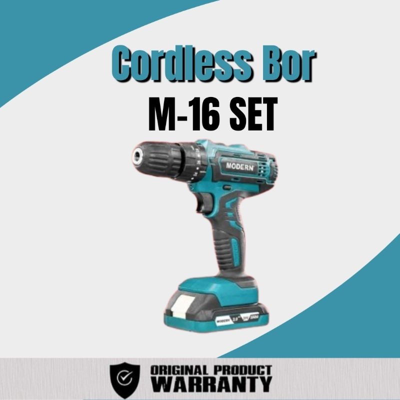 Bor Beton Baterai 10mm MODERN M16 Set Bor Cordless Impact Drill