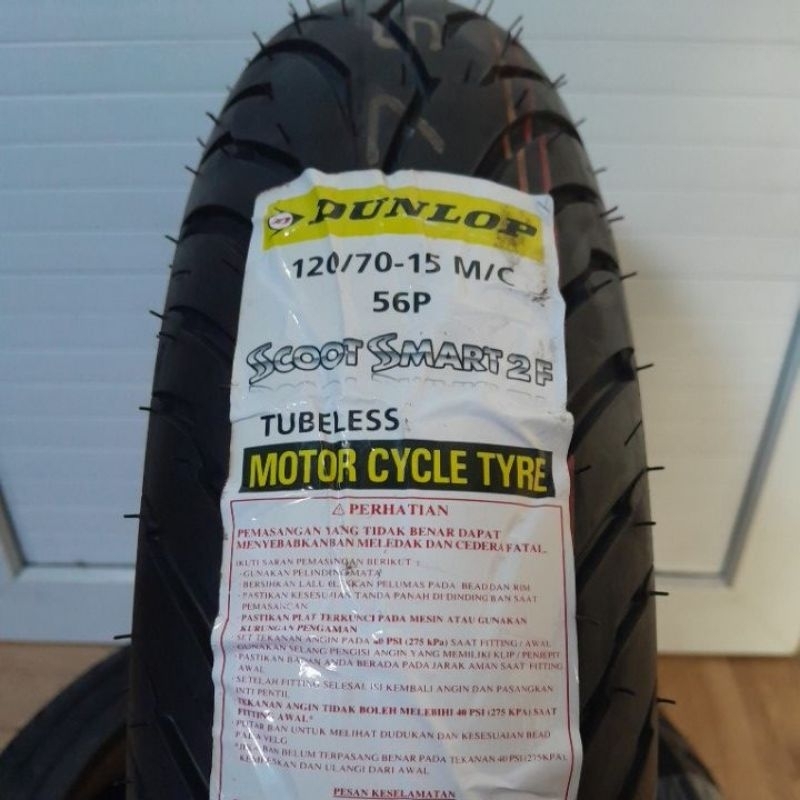 BAN DEPAN FORZA, XMAX,TMAX DUNLOP SCOOTSMART2 TL 120/70-15 BONUS PENTIL TUBELESS