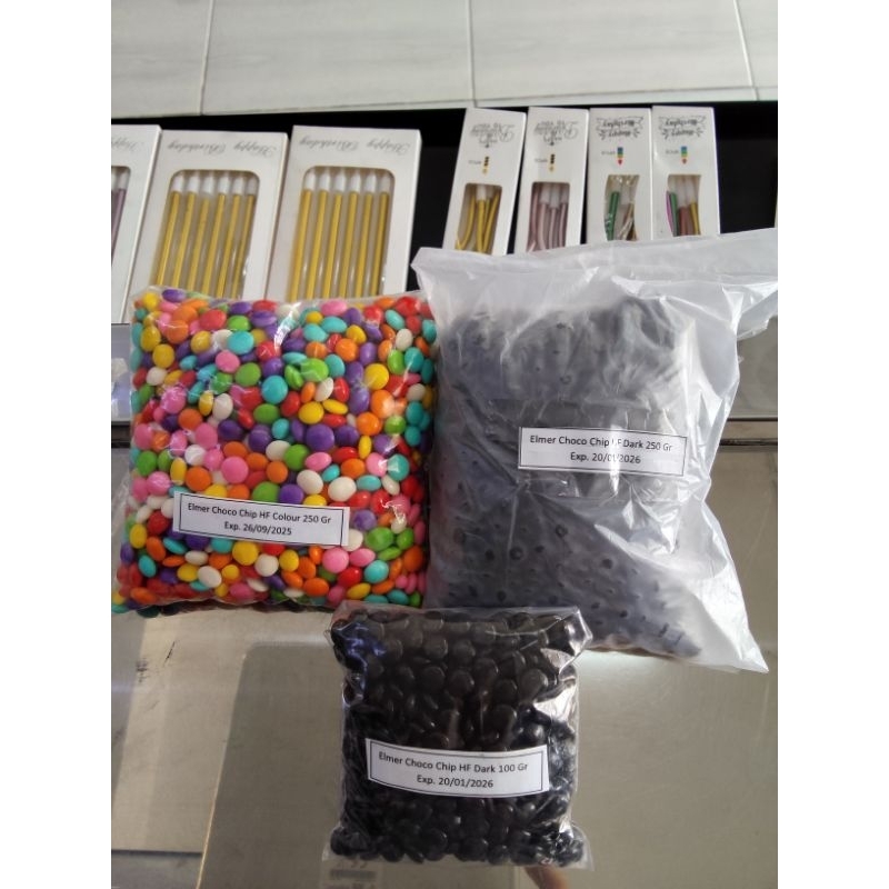 

Elmer Chocochip Dark & Colour 100g dan 250g