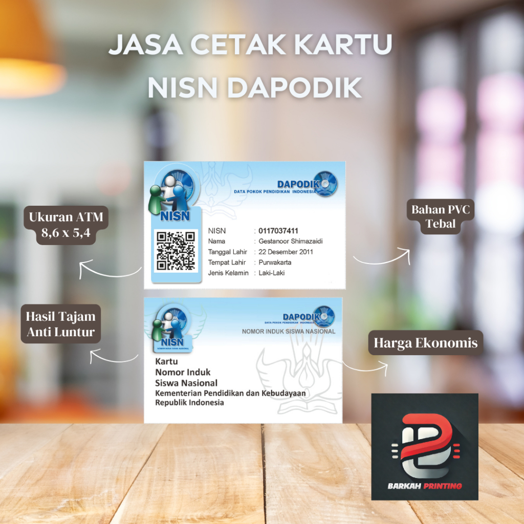 

CETAK KARTU NISN PVC CARD ANTI LUNTUR