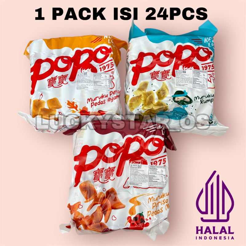

wiw PROMO POPO MURUKU SNACK IKAN ORI /PEDAS MANIS/SEAWEED / AYAM PEDAS 24S