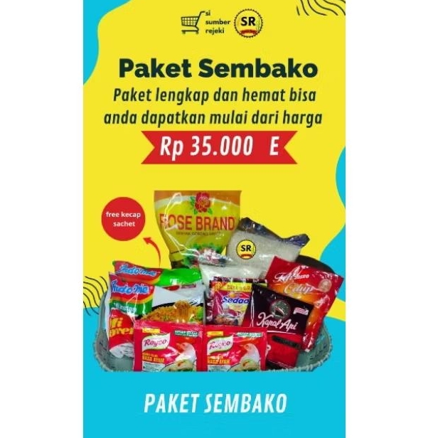 

PAKET SEMBAKO MURAH LENGKAP/SEMBAKO/PAKET HAMPERS +FREE KECAP SACHET