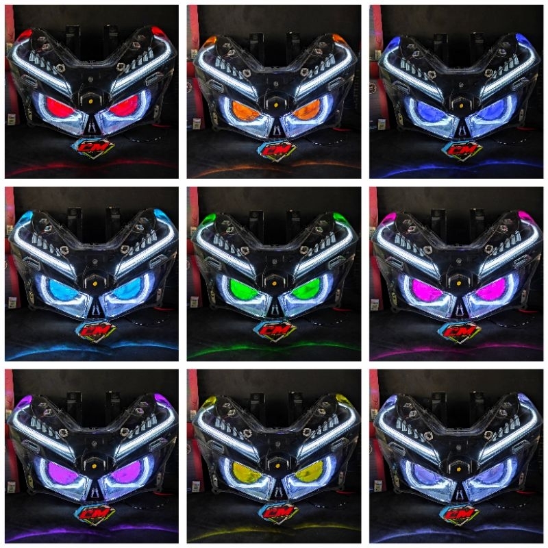 HEADLAMP SET LAMPU DEPAN LAMPU ALIS DRL SET CUSTOM BILED AES EXPERIENCE DEMON RGB CONTROL ANDROID HO
