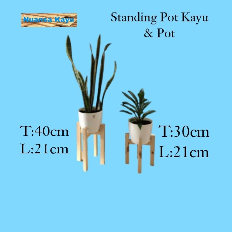Standing Pot Kayu Jati Belanda Dan Pot