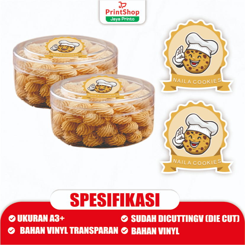 

CETAK STIKER VINYL SEHARI JADI / CETAK LABEL KEMASAN (PRINT + DIE CUTTING) A3+/ STIKER MURAH / STIKER LABEL PRODUK / STIKER KEMASAN / STIKER LABEL MAKANAN