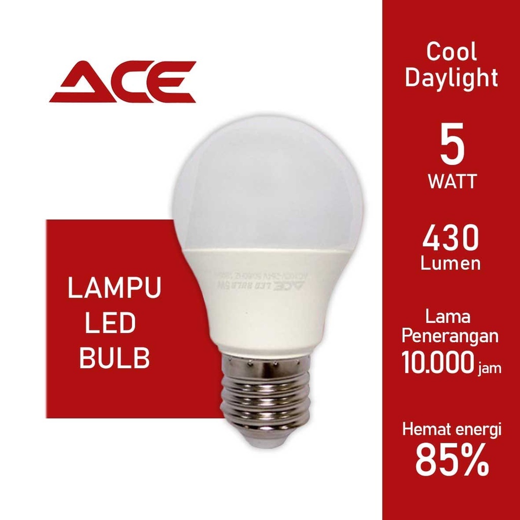 LAMPU LED BULB ACE 5 WATT PUTIH
