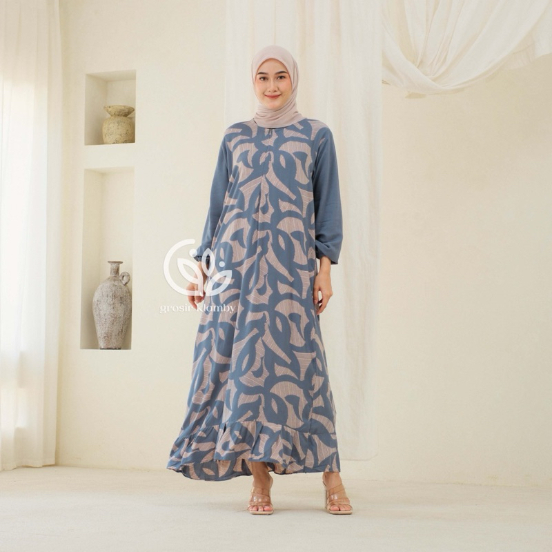 PROMO Daster Pallapa Dress Rayon Rempel Busui Lengan Panjang Homedress Batik
