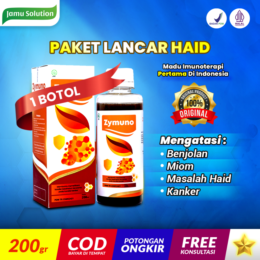 

Madu Asli Alami ZYMUNO Herbal Natural Honey Imunoterapi Paket Lancar Haid 1 Botol ORIGINAL